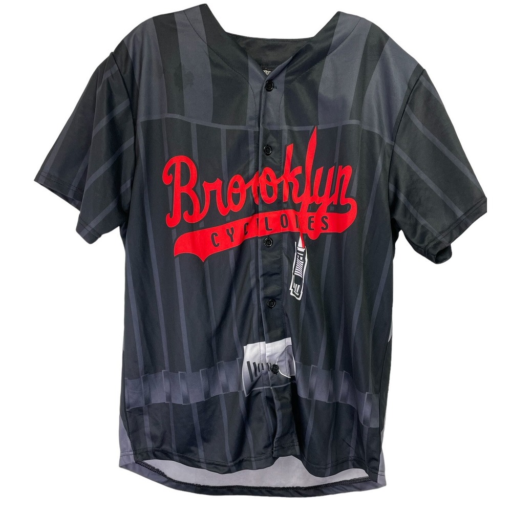 Brooklyn Cyclones By Coyote Sz XL Black Button Up Jersey (C18) EUC